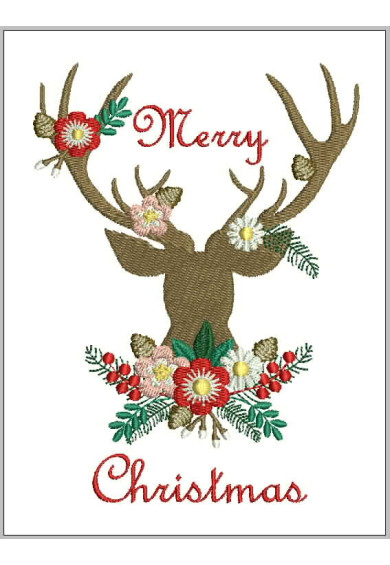 Chr050 - Merry Deer Antlers Christmas